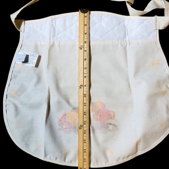 80s Mushrooms Vegetable Medley Half Apron Cottagecore Kitchen Cambridge Textile - Picture 9 of 10